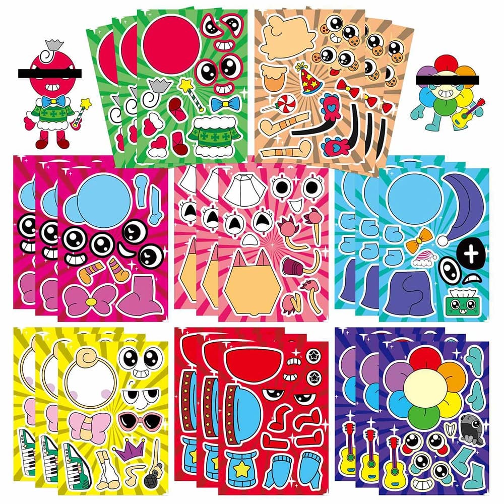 16 Fogli di Adesivi Cartoon con Personaggi Adorabili, Sticker di Moda Raffinata per Telefono, Computer, Notebook, Cancelleria, Giocattoli Fai-da-Te e Oggetti Segreti