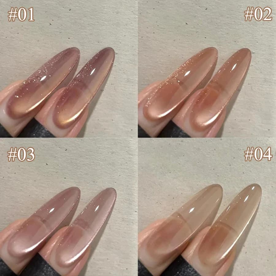 1 pcs ZH Nail Gel Nail Polish Effect Gold Gatto Eye Versatile Multipurpose Popular Flash Ice Transparent with Glass Beads for Nail Art
