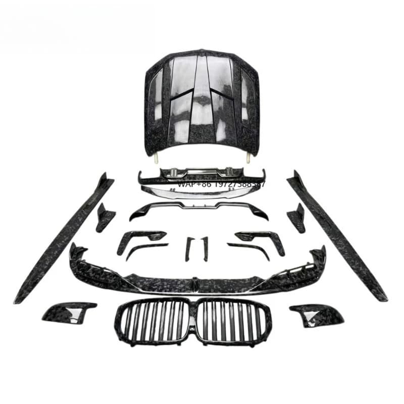 Body Kit for 2024 X5 G05 Black Kit Front Lip Rear Diffuser Side Skirts Grille Hood