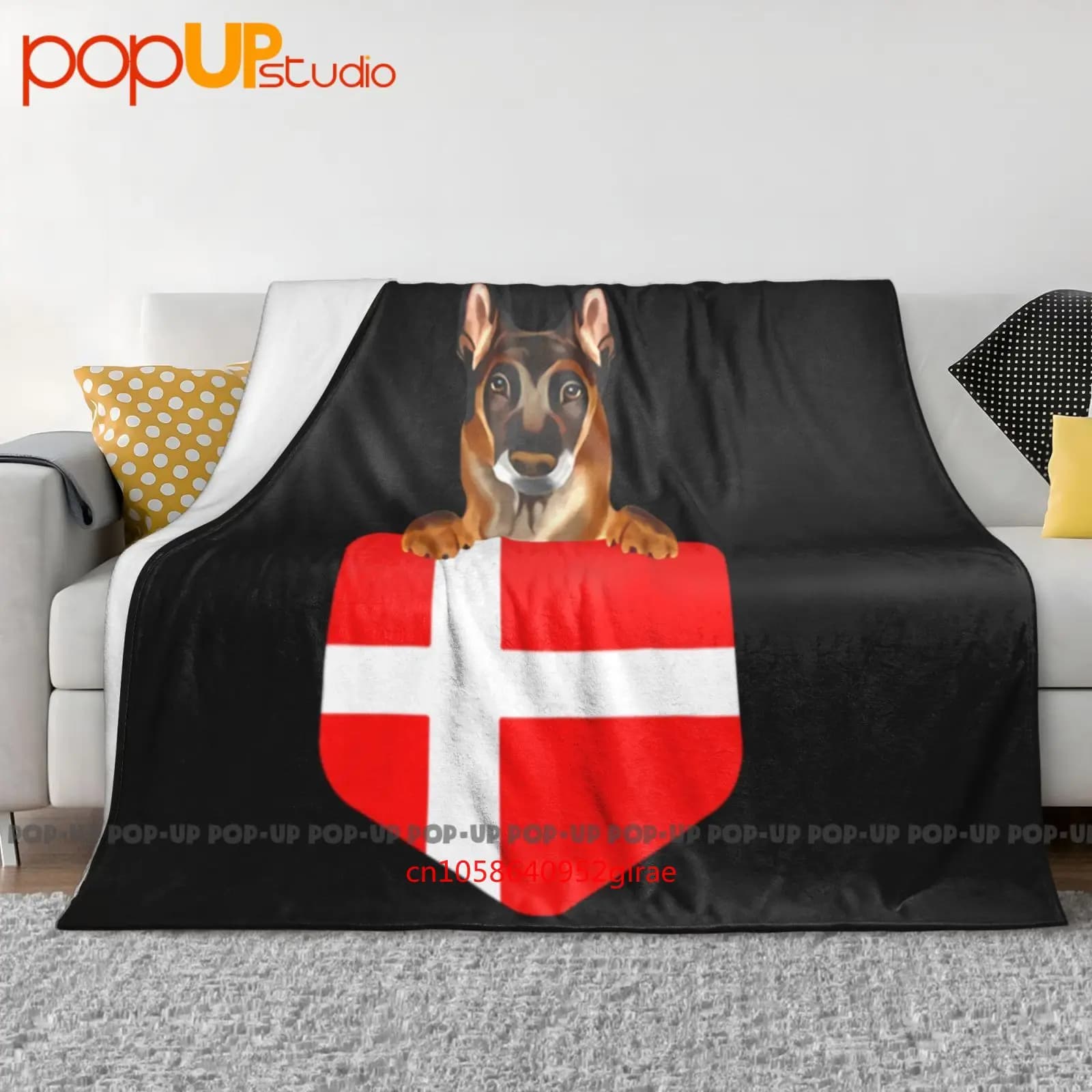 Bandiera della Danimarca Cane belga Malinoi in tasca Coperta ultra morbida Trapunta Copridivano invernale Copridivano