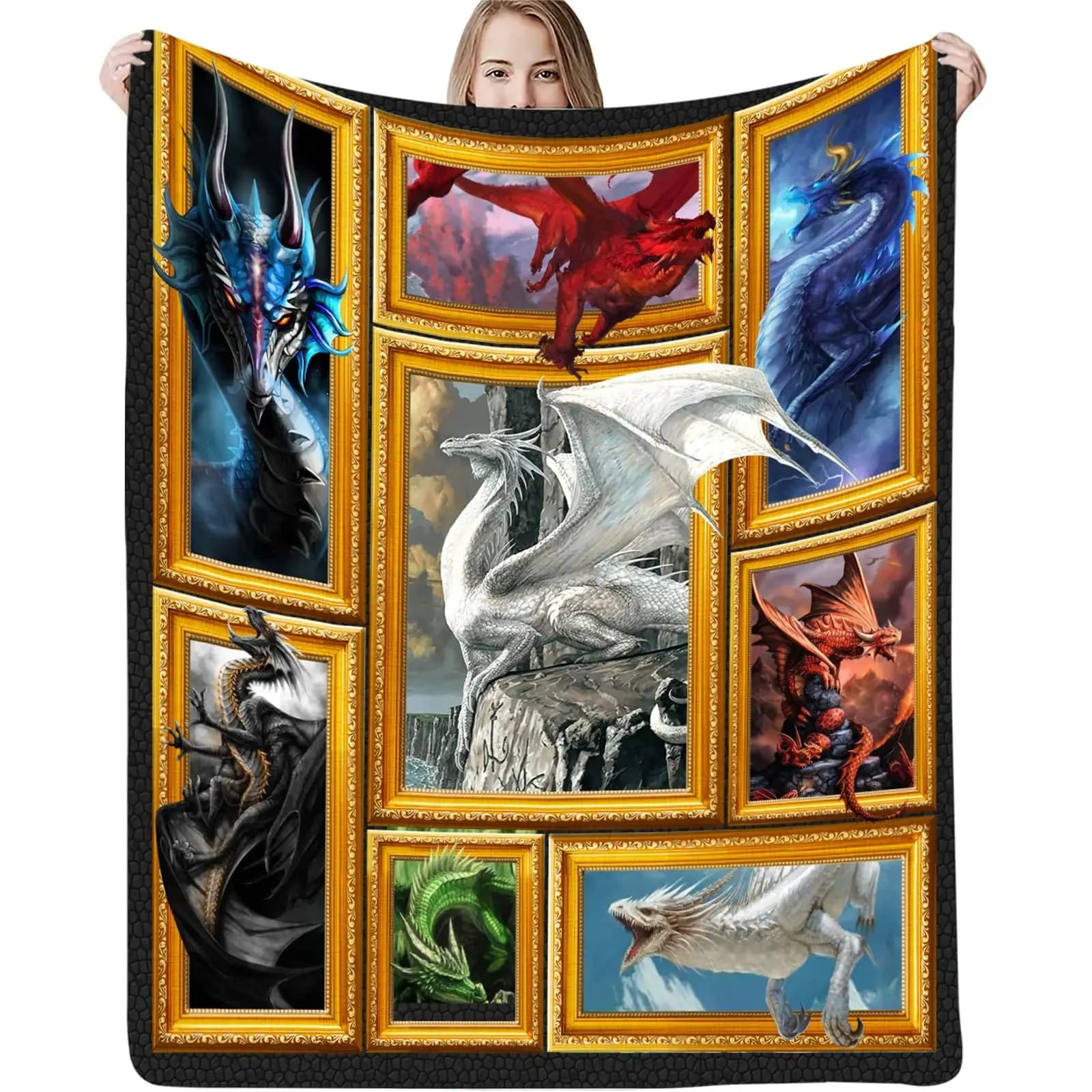 Coperta con drago per ragazzi, uomini, adolescenti e adulti, calda coperta con drago, coperte in flanella ultra accoglienti per divano, letto e decorazioni