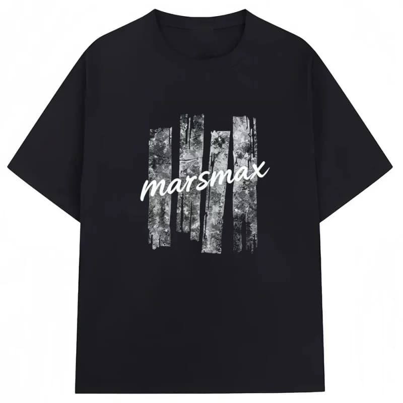 MarsMax Graphic Print Men T-shirt 100% Pure Cotton Streetwear Tshirt Casual O-Neck Short Sleeve Black Tees Hip Hop Styl