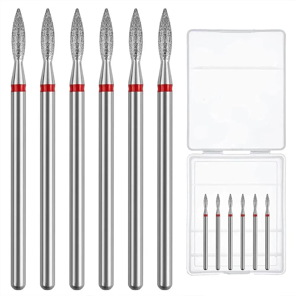 6 pezzi punte per aneto per unghie fresa diamantata per manicure 3/32 "strella per lima per unghie elettrica strumento per rimozione cuticole