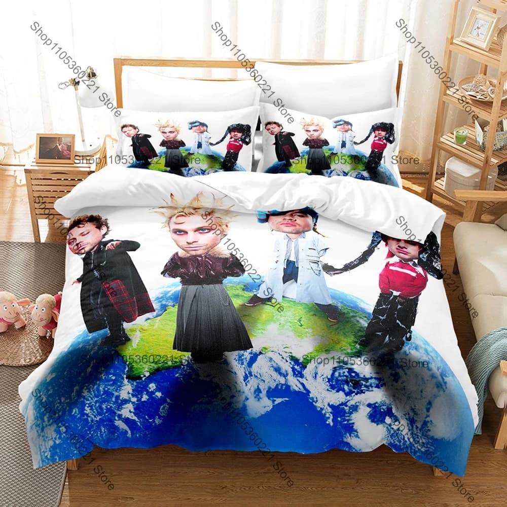5 Seconds of Summer 2026 World Tour Bedding Set 3PCS Music Band Duvet Cover Pillowcase 5SOS Everyone's A Star bed comforter set