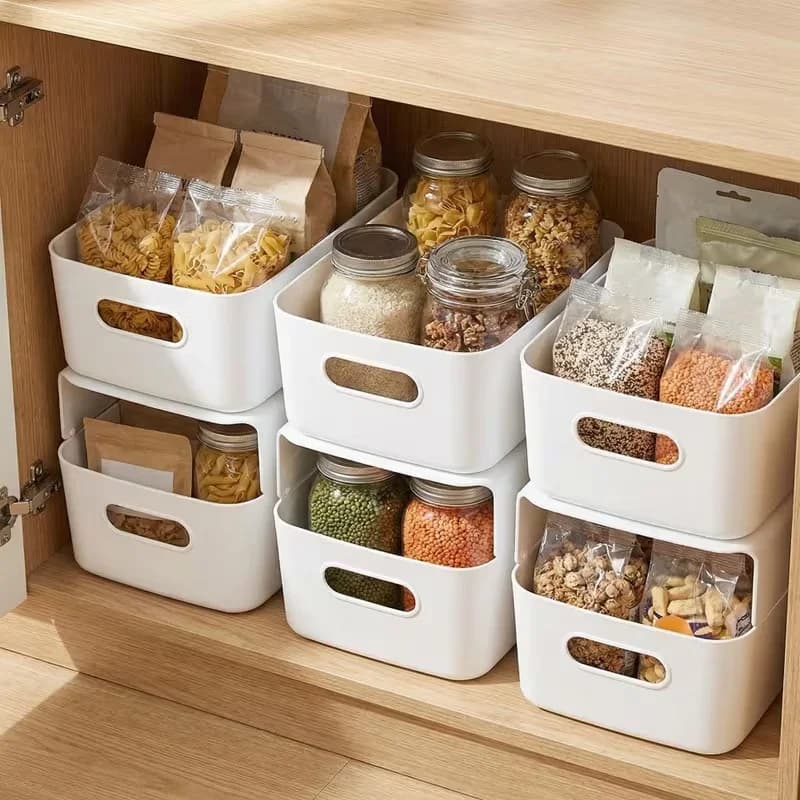 1Pc/Simple Rectangular Desktop Storage Box, Plastic Portable Miscellaneous Storage Basket, Hand-Held Storage Box