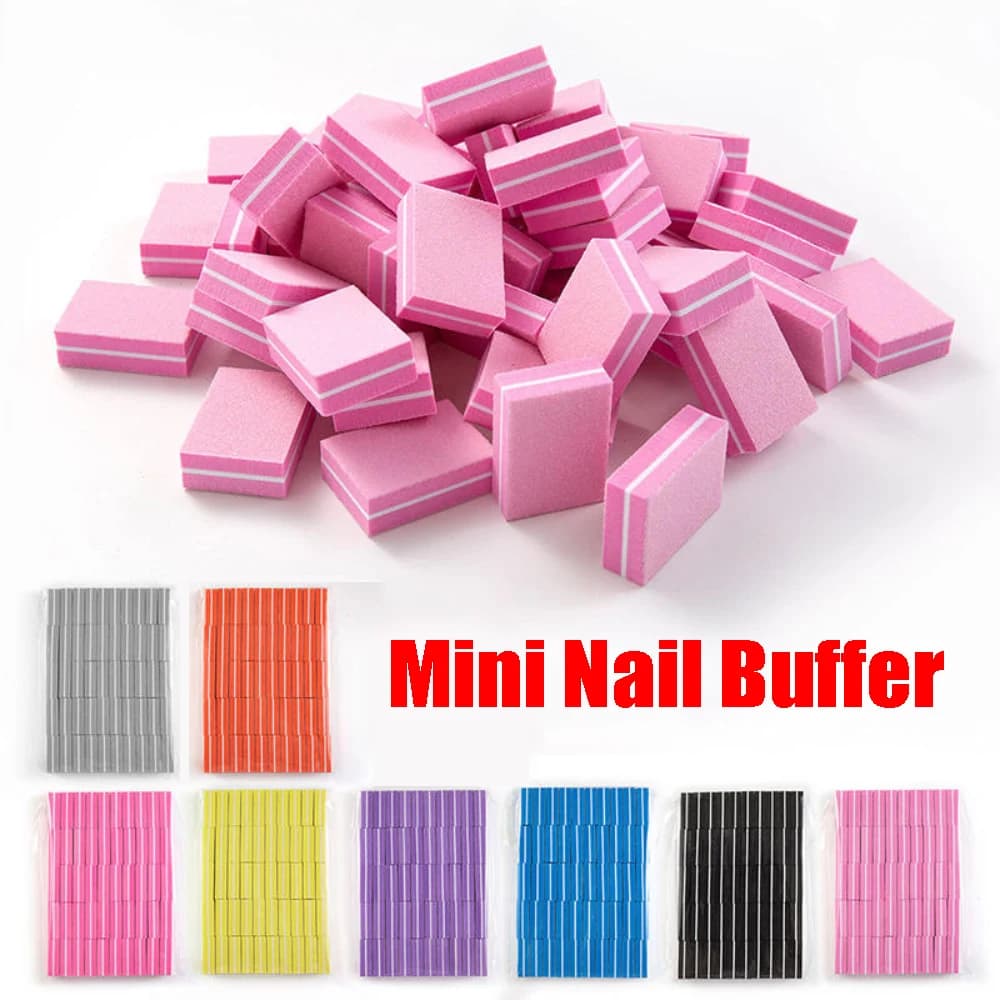 50 Pezzi Mini Blocchetti Lucidanti per Unghie Acriliche, Grana 100/180
