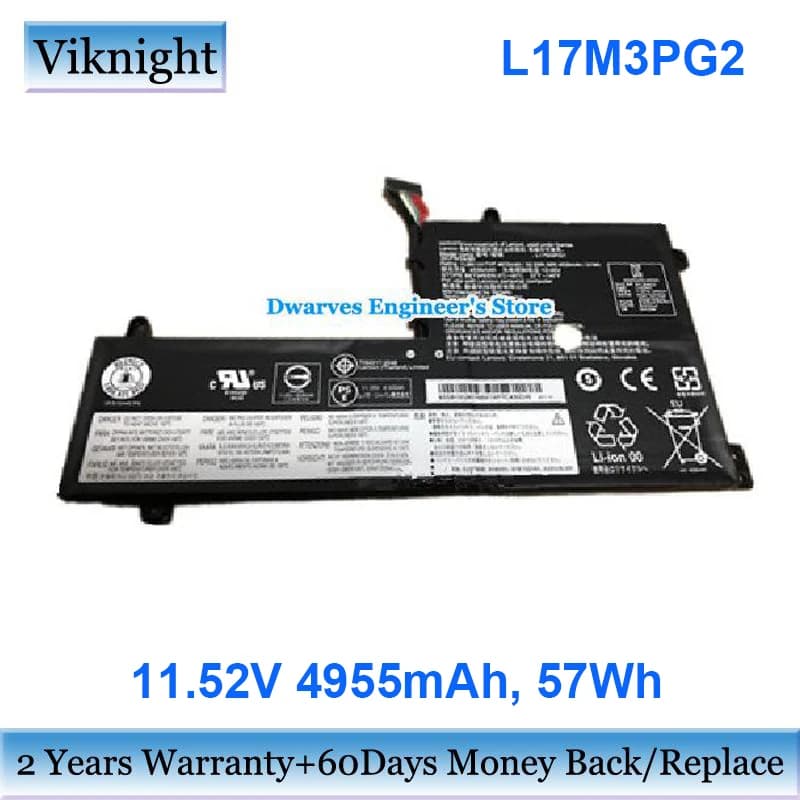Batteria 11.52V 4955mAh 57Wh L17M3PG2 compatibile con laptop Legion Y7000 Y730 Y740 Y7000-1060, batteria ricaricabile 928QA229H