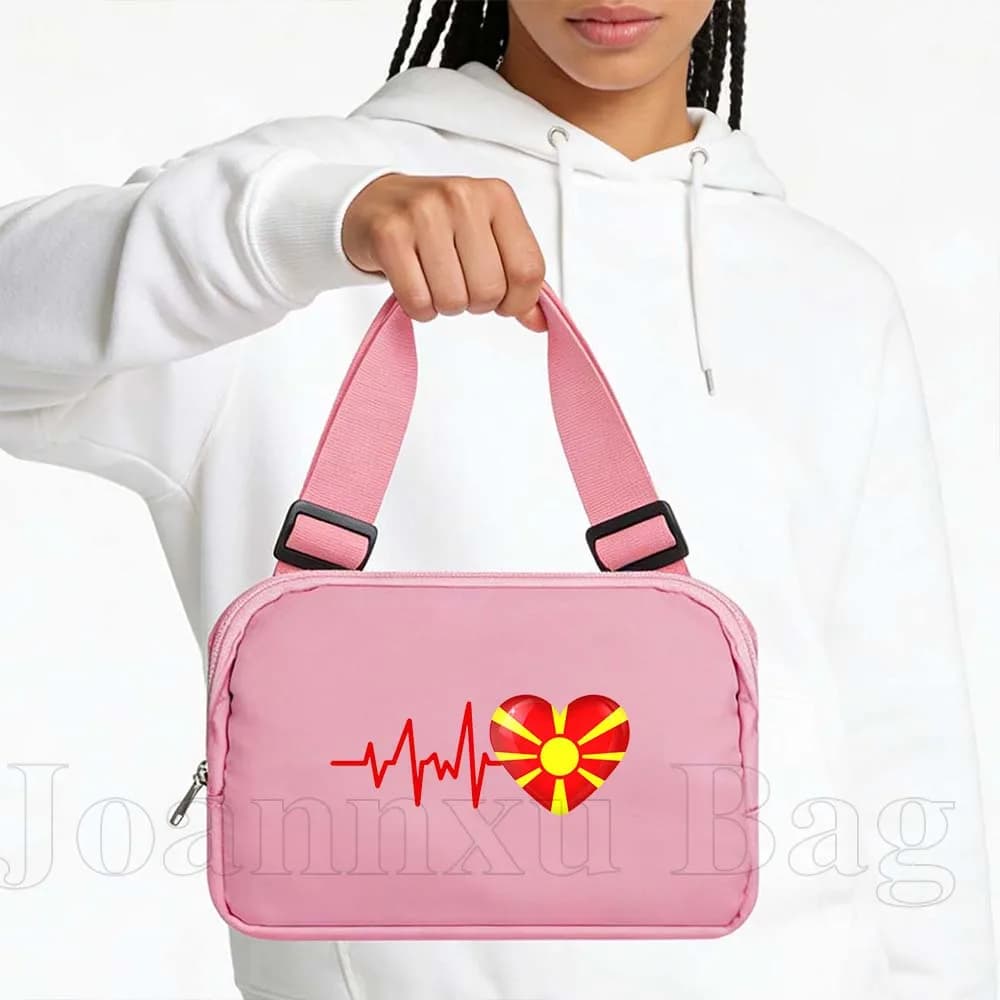 HEARTBEAT MACEDONIA FLAG Waterproof Running Sport Raincoat for cycling, girl's baby carrier, wallet, portable phone case, for gym and jogging