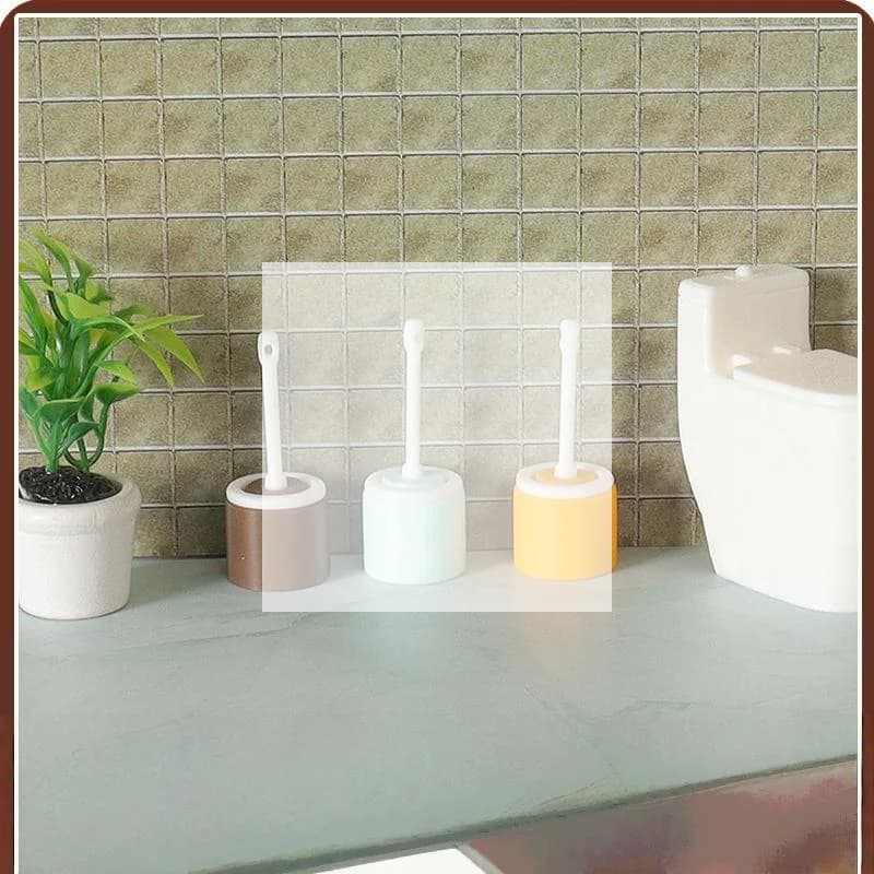 Set di 3 Strumenti per la Pulizia, Modello in Miniatura 1:12 per Casa delle Bambole, Spazzola per WC con Manico Lungo, Accessori per Decorazione Casa