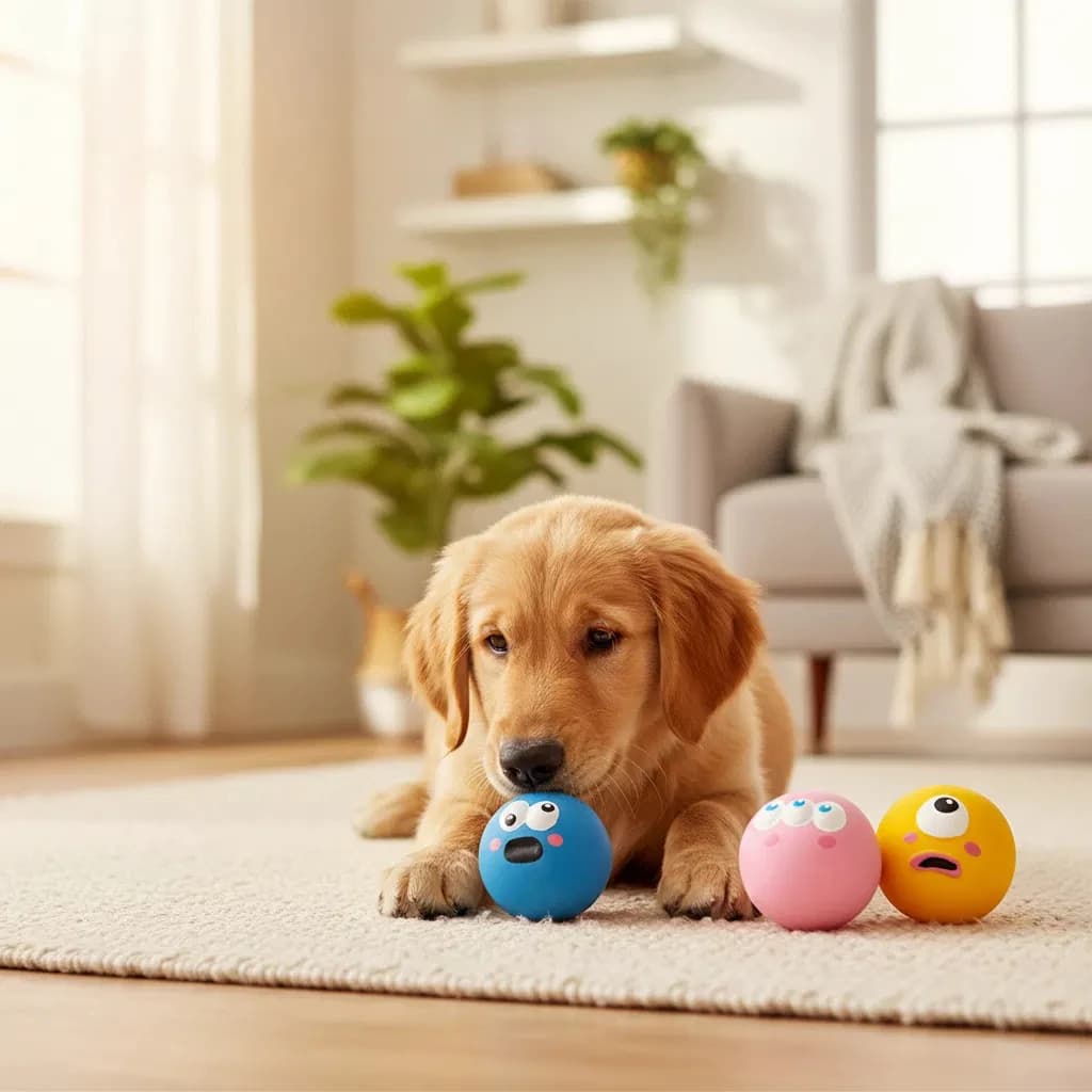 Giocattoli Sonori per Animali Domestici, Palline Giocattolo per Cani, Palline in Gomma da Masticare per la Pulizia dei Denti, Giocattolo da Masticare per Cani Resistente ai Morsi, Forniture per Animali Domestici