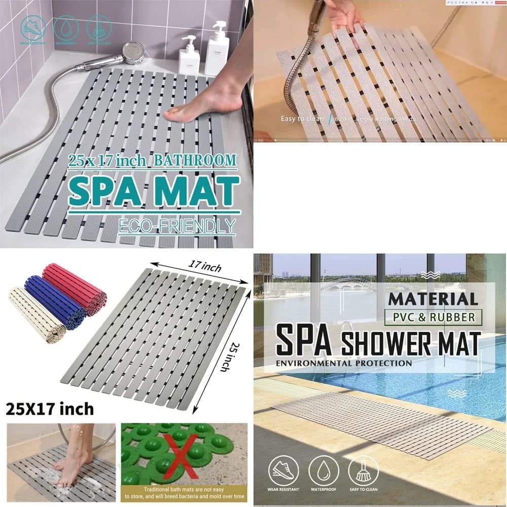Tappetino da bagno antiscivolo per vasca e doccia Tappetino da bagno in PVC premium Anti batterico Morbido assorbente Impermeabile Asciugatura rapida Moderno