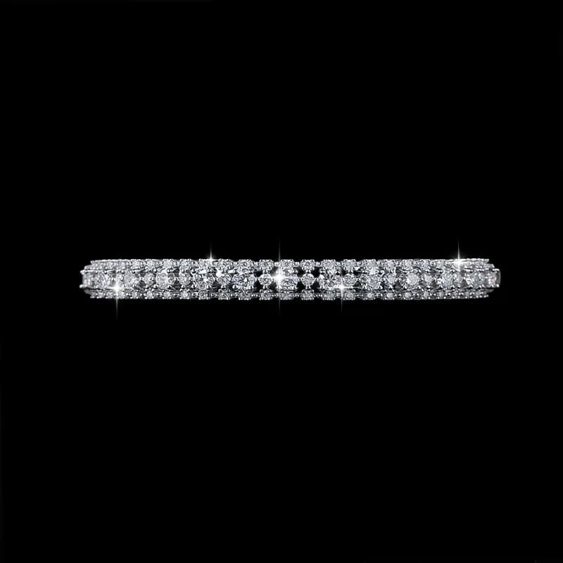 Nuovo Bracciale in Argento Sterling 925 Placcato Oro 18K con Moissanite Incastonata per Donne, Bracciale di Lusso Leggero, Disponibile, Vendita all'Ingrosso, Personalizzabile
