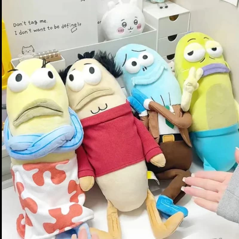 Disponibili: Bambole di Peluche Originali della Serie Bikini Bottom di Spongebob Squarepants, Statuette di Pesci Passerby, Giocattoli di Peluche Divertenti e Rilassanti, Regali