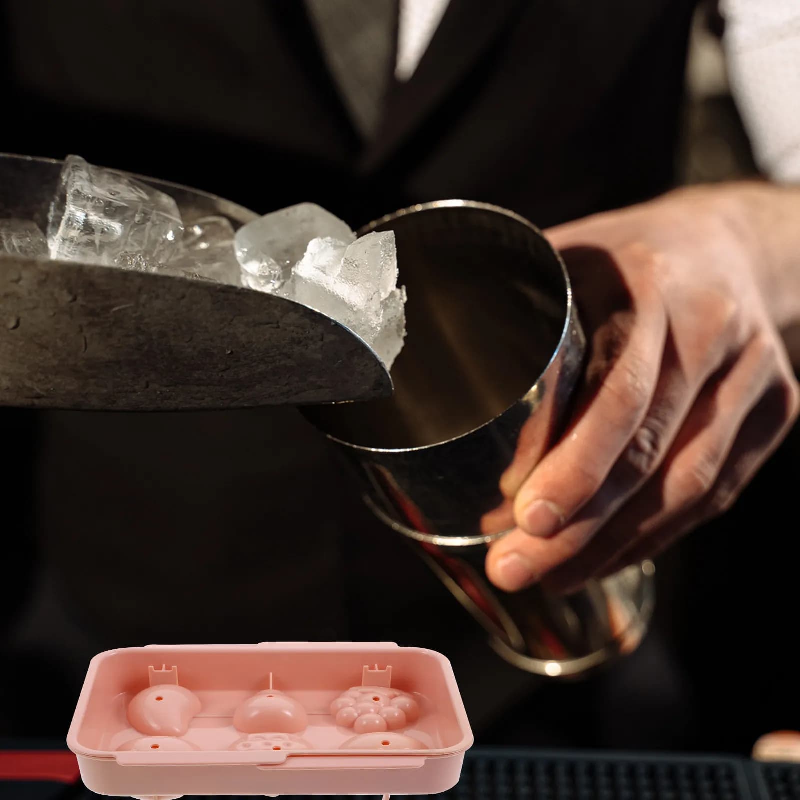 Stampo per Ghiaccio a Forma di Frutta Riutilizzabile, Vassoio per Cubetti di Ghiaccio Anti-Perdita per Bevande e Whisky