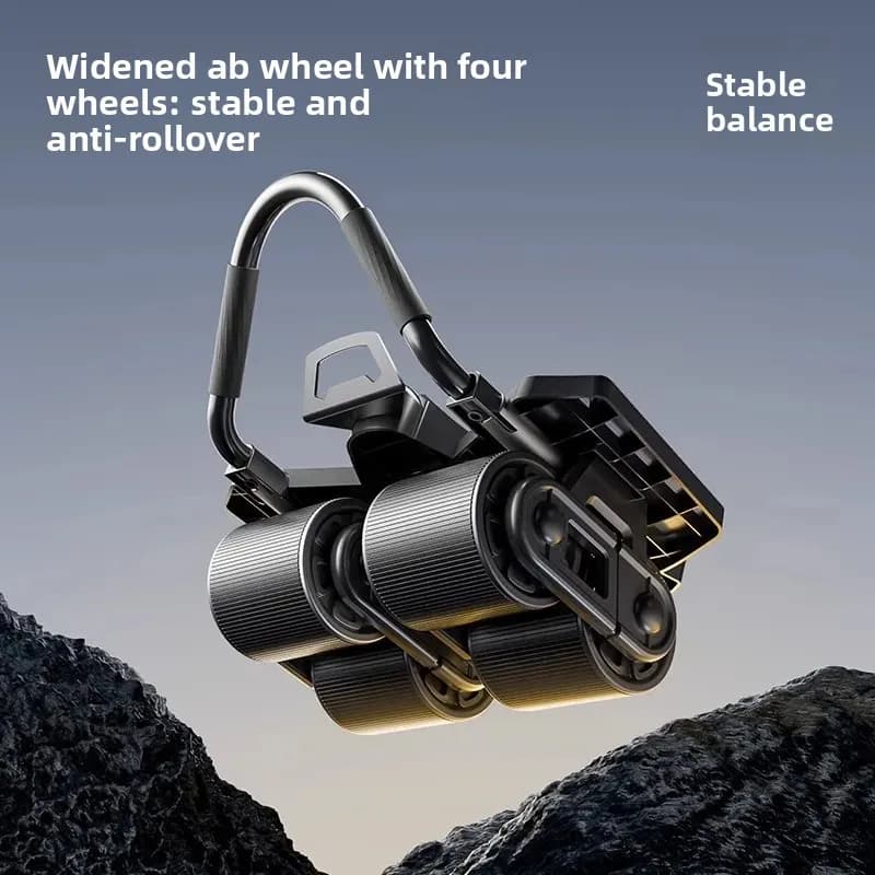 Auto Rebound 4 Wheel Ab Roller Elbow Support Beginner Friendly Home Gym Abdominal Core Strength Training Fitness Equipment
