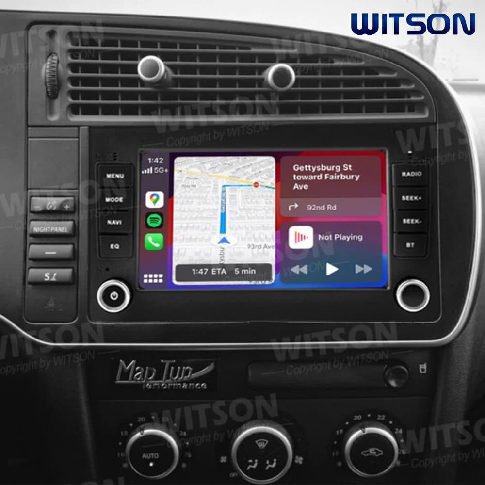 Autoradio Android 7 pollici stile OEM per SAAB 9-3 93 2007-2012 senza lettore DVD, schermo WIFI, CarPlay, radio, GPS, navigatore stereo.