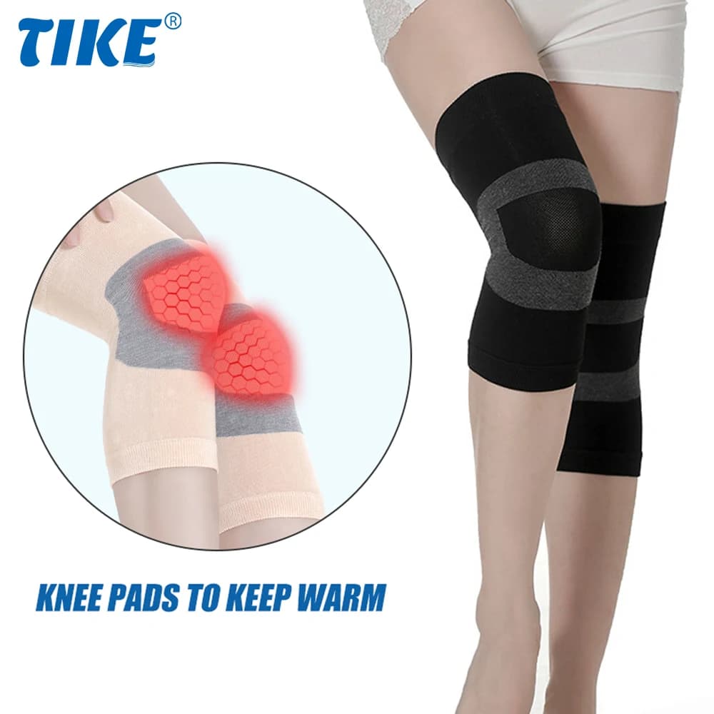 TIKE 1 paio di ginocchiere in seta sottile ginocchiera elastica supporto maniche a compressione per il Fitness corsa ciclismo artrite sollievo dal dolore