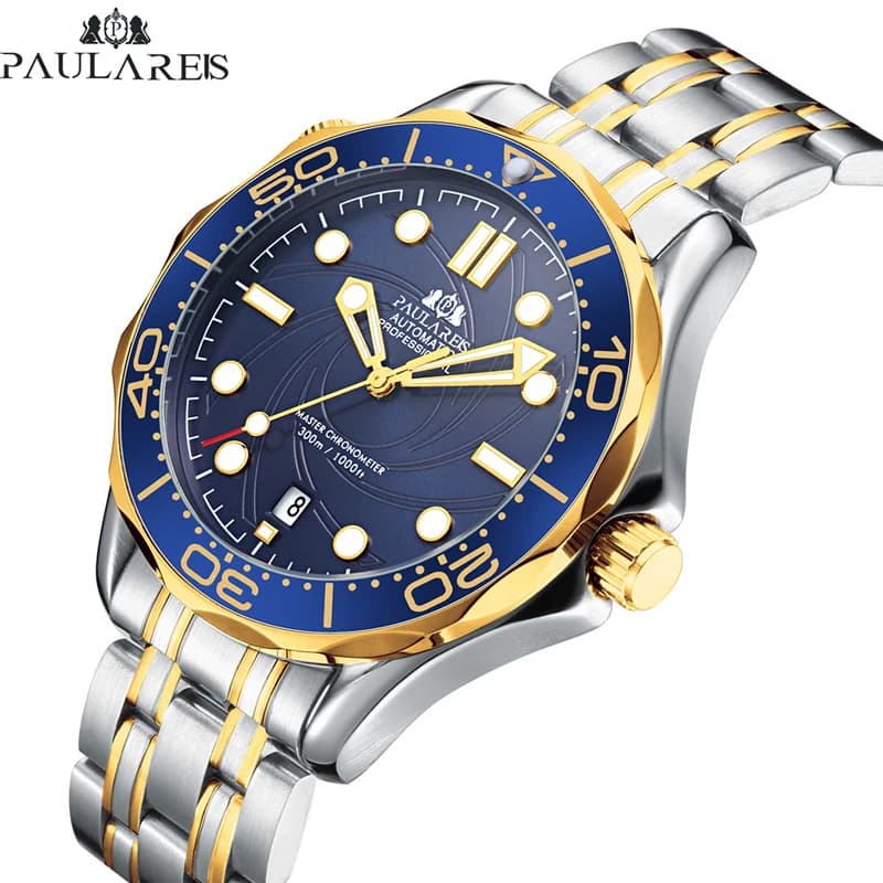 PAULAREIS P Orologi da uomo nuovissimi Orologio da polso meccanico per uomo Orologio automatico da uomo Orologio da calendario impermeabile in acciaio inossidabile