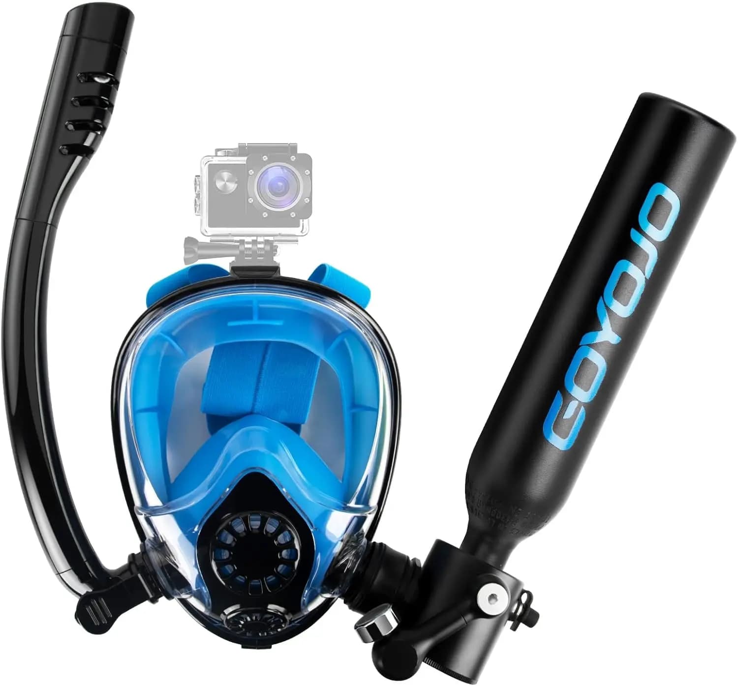 0.5L Mini Scuba Tank Full Face Snorkeling Mask Combo High Aluminum 5-8 Minute Diving Oxygen breathing Air supply