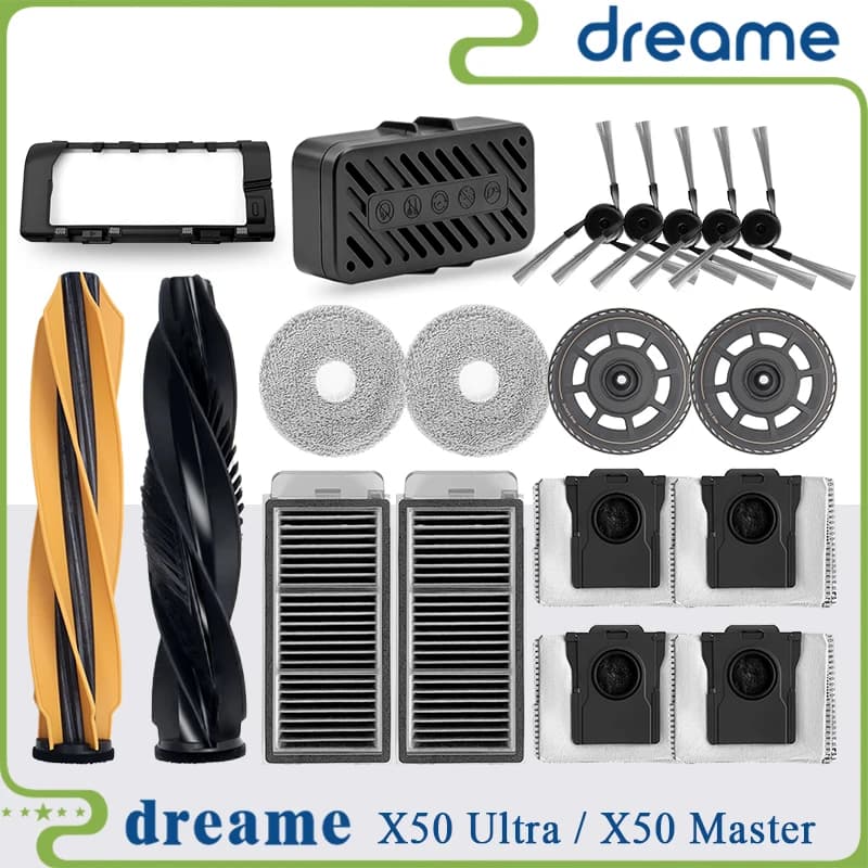 Dreame X50 Ultra Complete Robot /L40S Pro Ultra /X50 Master Accessories Main Side Brush Hepa Filter Mop Dust Bag Spare Parts