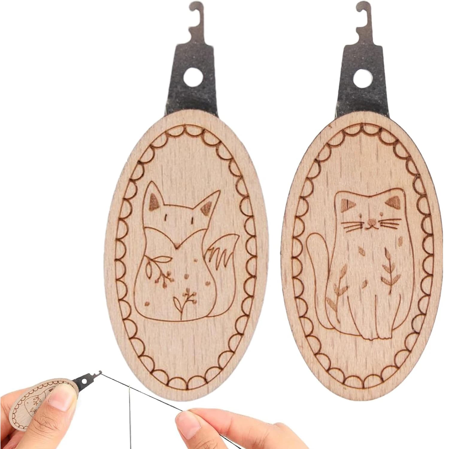 2 pz/set Infila Aghi Facile da Usare Aiuto per Quilting A Forma di Animale Ago Keepers per Ricamo Cucito Artigianato Fare Mamma Nonna