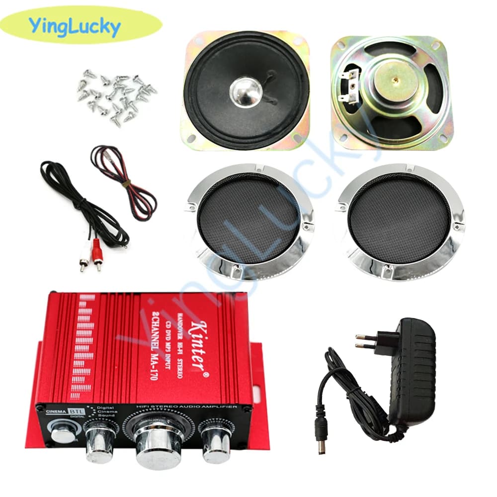 Arcade Amplifier Kit Stereo Audio Amplifier Kit Arcade 5W 4 Inch Speaker for Raspberry Pi Multi Game Pcb Pinball Machine