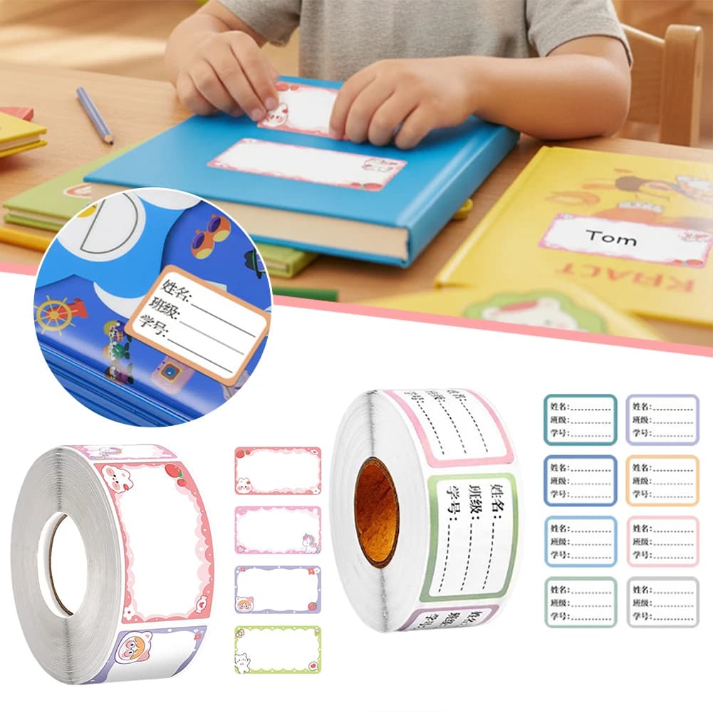 Etichette con nome personalizzate impermeabili Adesivi autoadesivi per l'identificazione delle forniture scolastiche per bambini Classificazione dei libri