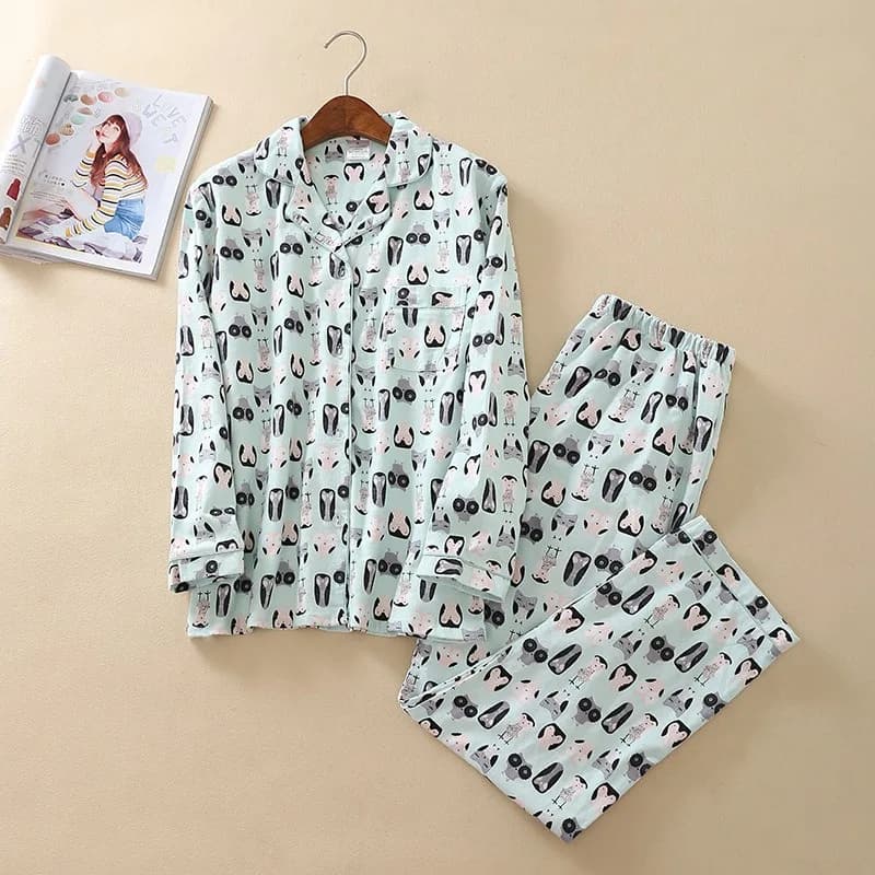 Cosy pajamas in brushed fleece, nightwear, complete for the house, 2 pieces, for autumn winter