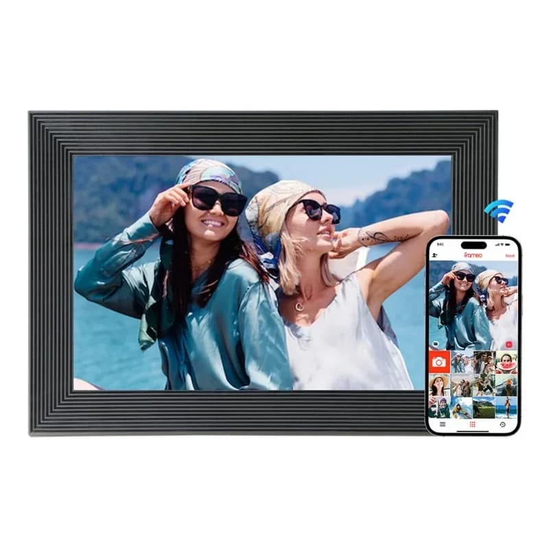 Cornice digitale WiFi da 10.1 pollici con funzione cloud, cornice touch smart per album cloud, controllo remoto di foto e video da cellulare.