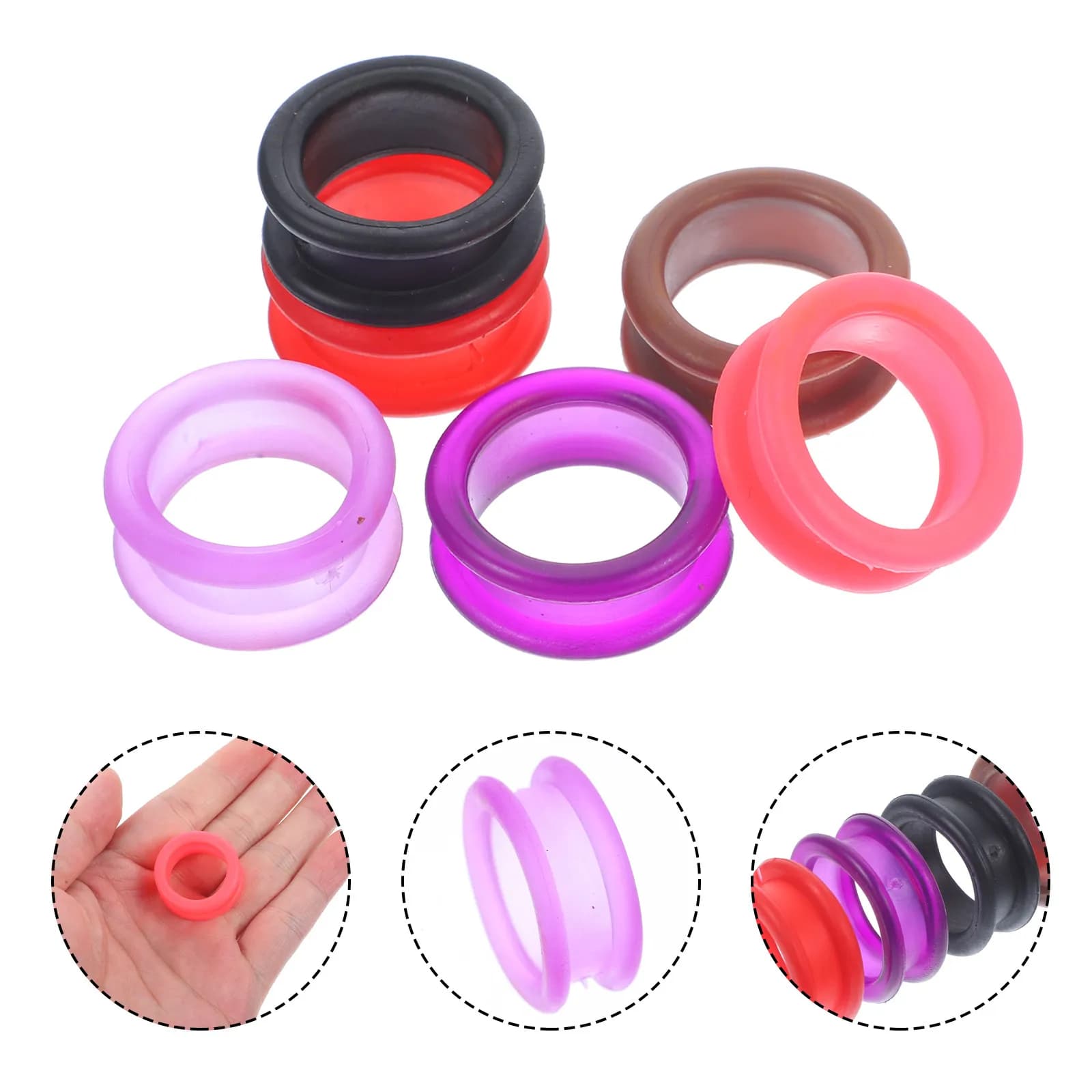 12 Pezzi Anelli in Silicone per Forbici, Impugnature Antiscivolo Flessibili per Forbici da Parrucchiere, Barbiere e Toelettatura Animali