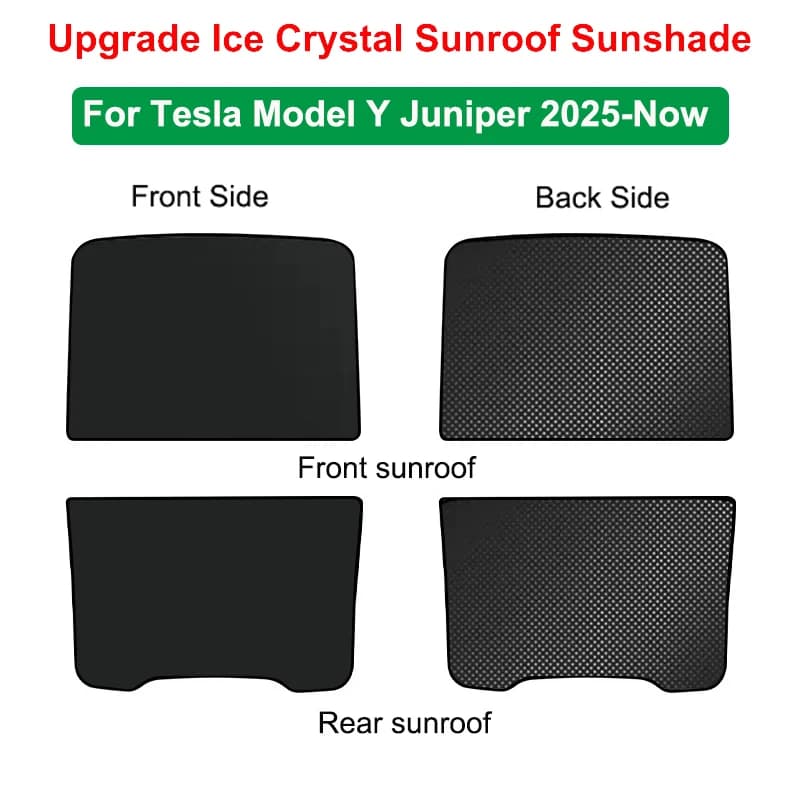 Sunroof Sunshades For Tesla Model 3 Highland 2024 Model Y Juniper Ice Cloth Buckle Sun Shade Glass Front Rear Skylight Accessory