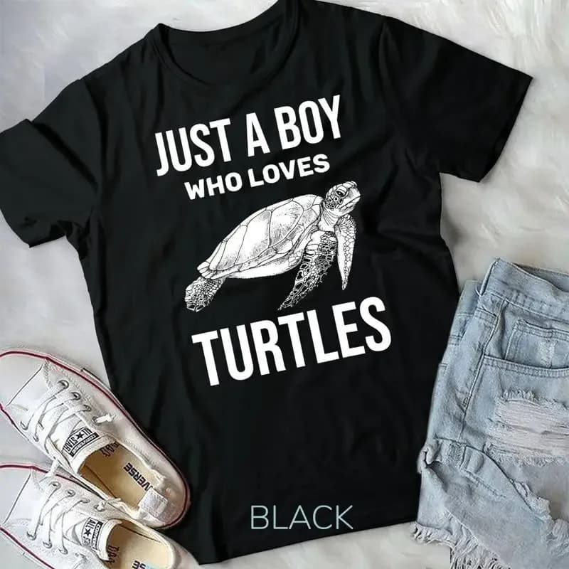 Solo un ragazzo che ama le tartarughe Zoo Keeper Ragazzi Regalo Tartaruga marina Maglietta unisex Abiti vintage