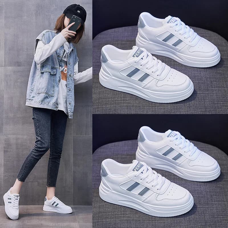 Nuove Scarpe da Corsa Antiscivolo 2025 per Donna con Suola Piatta e Superficie in Pelle, Scarpe Casual alla Moda per Studentesse