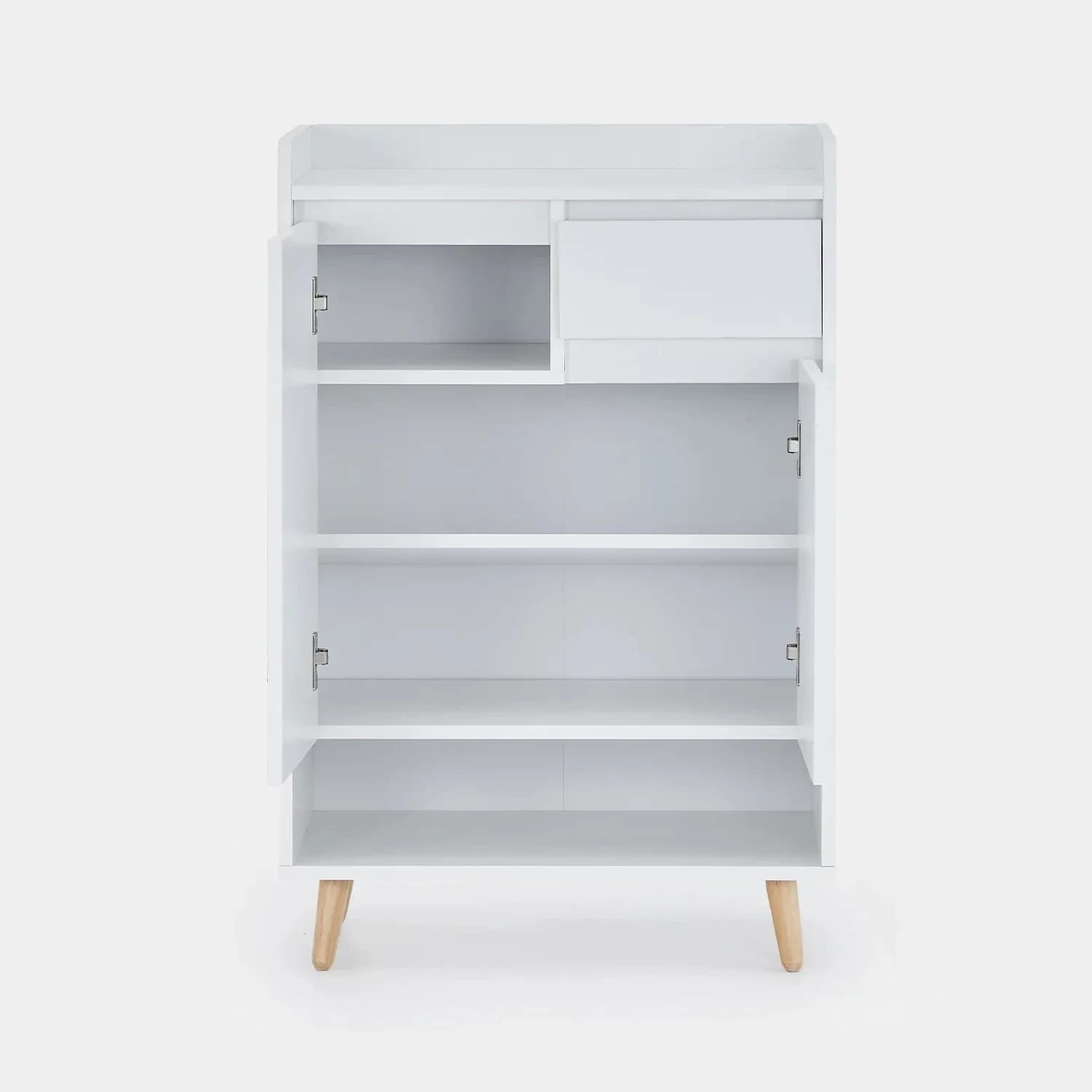 -Moderna ingresso corridoio OEM gambe in legno massello bianco scarpiera in legno MDF scaffale scaffale mobili moderni armadio di stoccaggio