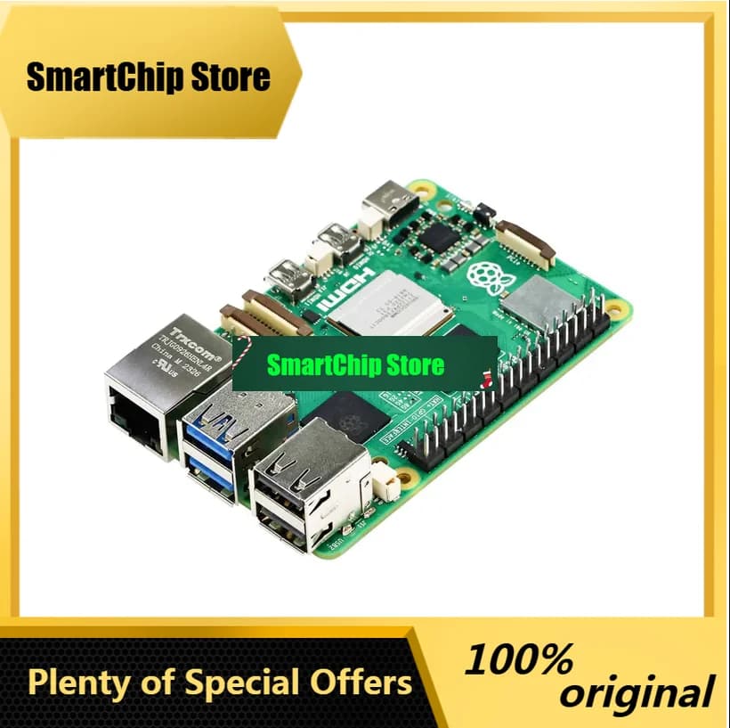 SmCpOfficial Original Raspberry Pi 5 Single Board Computer 2GB 4GB 8GB 16GB Cortex-A76 Linux PCIe Gigabit Ethernet USB3.0 Python