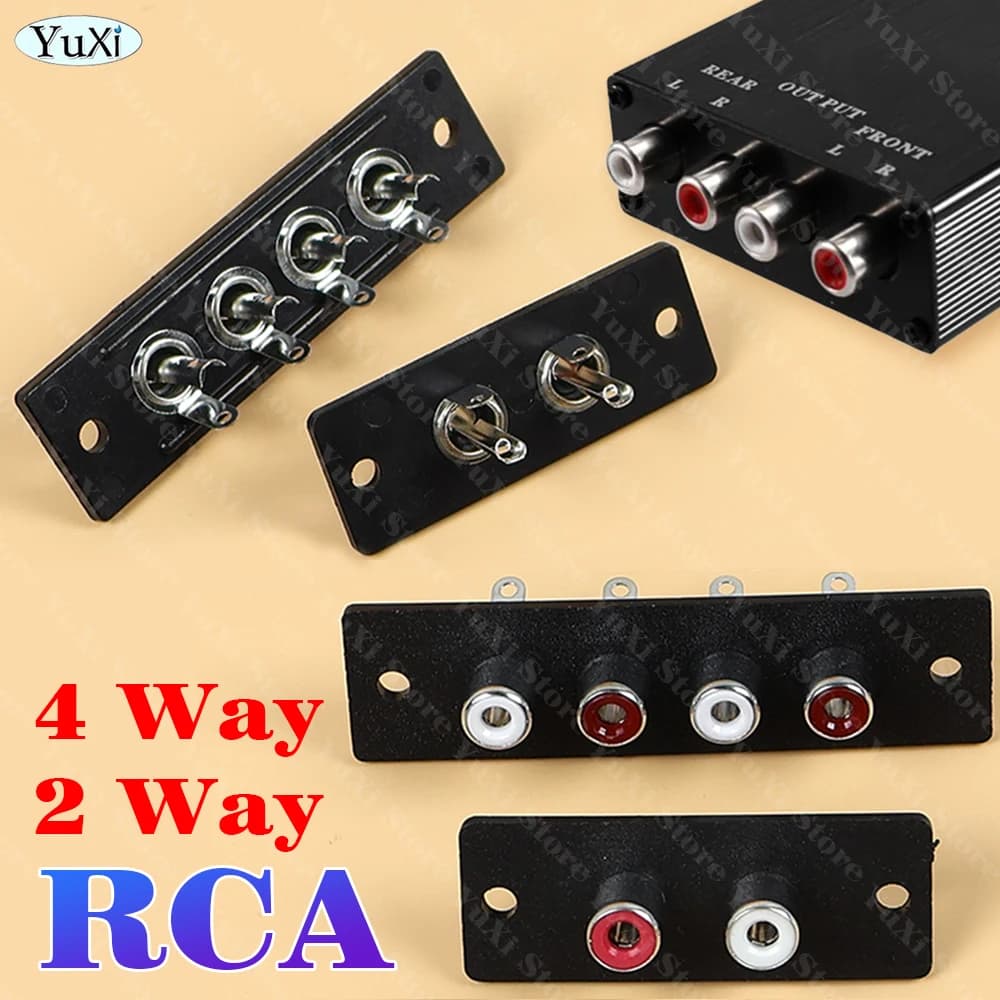 1-12 Pezzi Adattatore Audio AV con Presa RCA Femmina a 2 Vie e 4 Vie, Terminale per Pannello a Muro, Ingresso Phono, Montaggio su Telaio