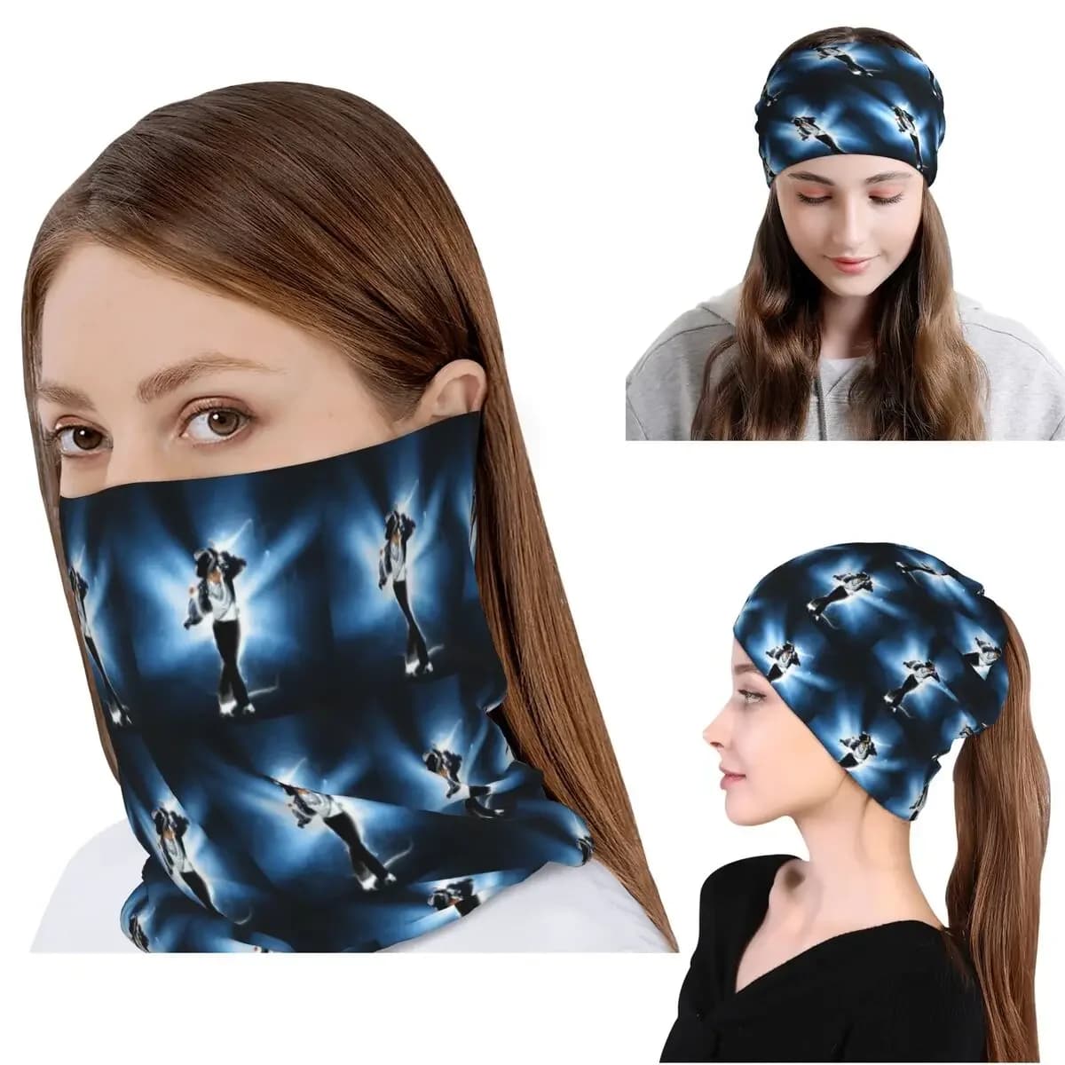 Michael Jackson Musicians Singers Dancers Bandana Neck Cover Wrap Mask Scarf Cycling Scarf Beanies Hat for Men Women Adult