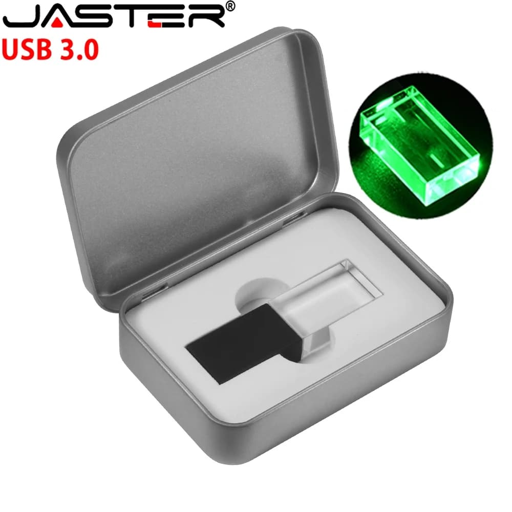 Chiavetta USB 3.0 con LED Blu, 128GB, Logo Personalizzabile Gratuito, Memoria USB in Metallo, Pen Drive 64GB, Dispositivo di Archiviazione 32GB