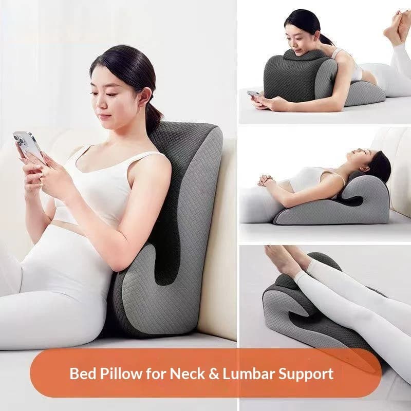 Cuscino Ergonomico per Supporto Lombare, Cuscino Curvo in Memory Foam per Sedia da Ufficio, Multifunzionale Ortopedico per Postura Corretta