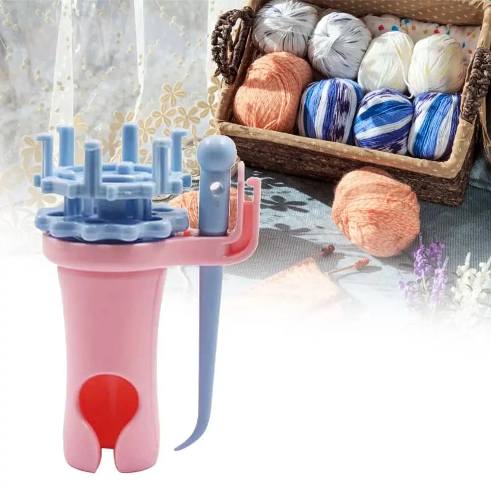 Fai da te artigianale a doppia testa manuale Spool Knitter strumento di tessitura filato lana Knitter Knitting Spool Knitter Knit Spool Loom Set