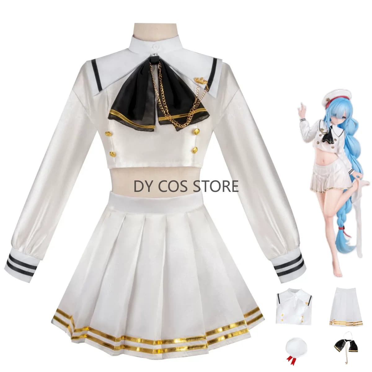 Gioco Anime Azur Lane Hms Janus Costume Cosplay Giapponese Bianco JK Uniforme Gonna Camicia a maniche lunghe Donna Vestito da marinaio sexy