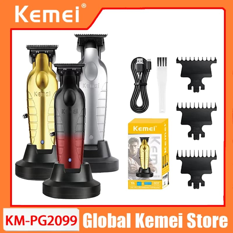 Kemei KM-PG2099 Professional Electric Haircut USB Rechargeable, Trimmer for Barbiere, Male's Electric Haircut