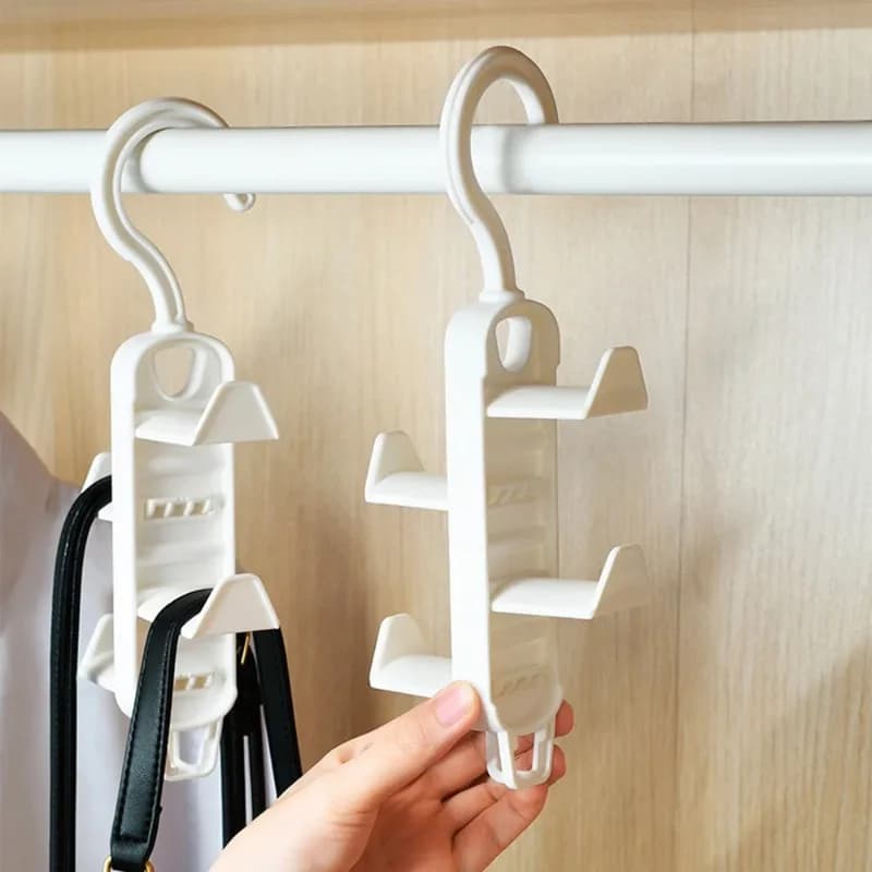 Storage artifact wardrobe storage multifunctional clothes hanger with no trace hanging bag rack, hat door, no punching hanging h
