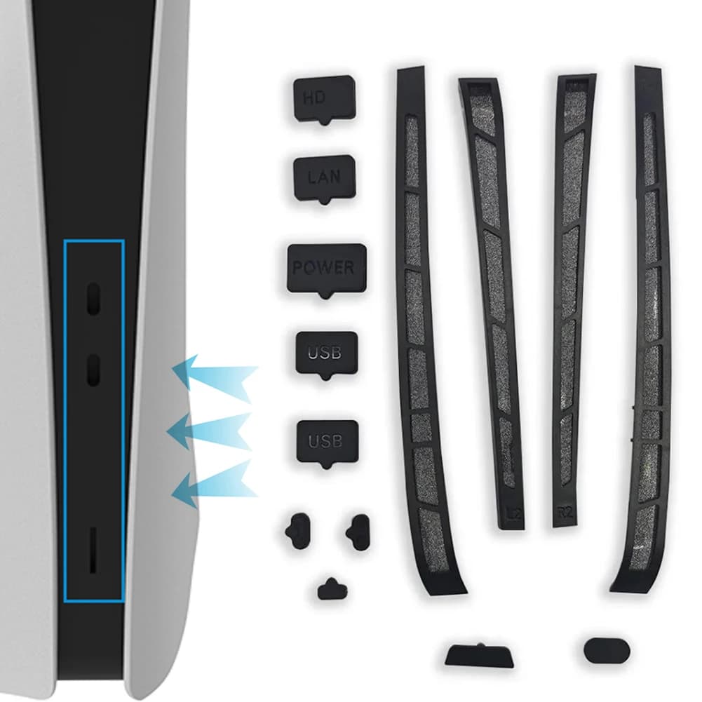 Set di 12 Tappi Antipolvere in Silicone, Copertura Protettiva Antipolvere per PS5 Slim, Accessori per Console Playstation 5 Slim