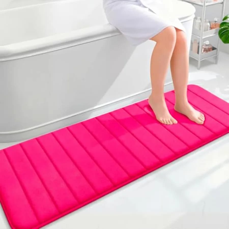 Tappetino da Bagno Lungo in Memory Foam 59x20, Super Morbido e Assorbente, Asciugatura Rapida, Lavabile in Lavatrice