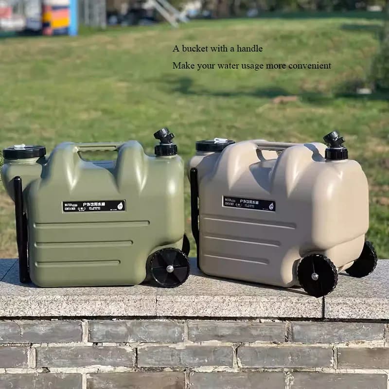Secchio da campeggio di grande capacità da 28 litri Serbatoio di stoccaggio dell'acqua per uso alimentare Contenitore per acqua esterno tirato multifunzione con ruota del rubinetto