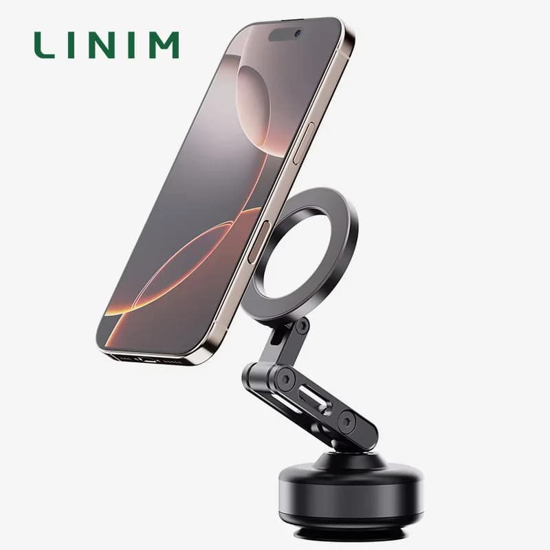 LINIM X93 Magnetic Car Phone Holder 360 degree Rotation Vacuum Adsorption Strong Suction Holder for Mobile Phone Car Bracket