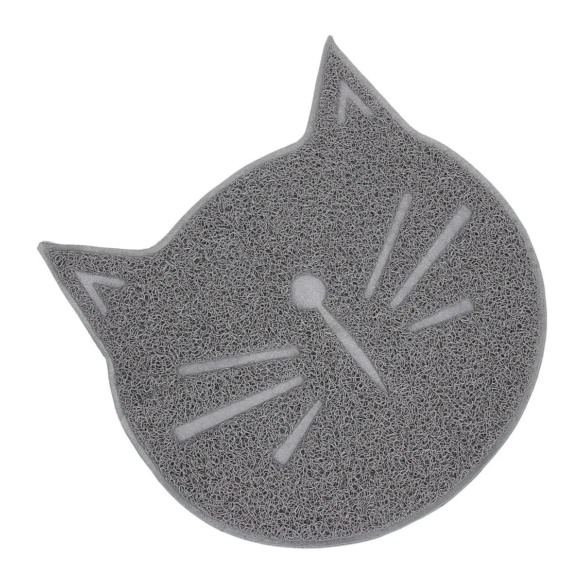 Tappetino per Lettiera Gatti a Forma di Faccia di Gatto, Antiscivolo, Lavabile, per Pavimenti in Legno e Tappeti, Resistente alle Unghie, Ecologico, Comfort Pad