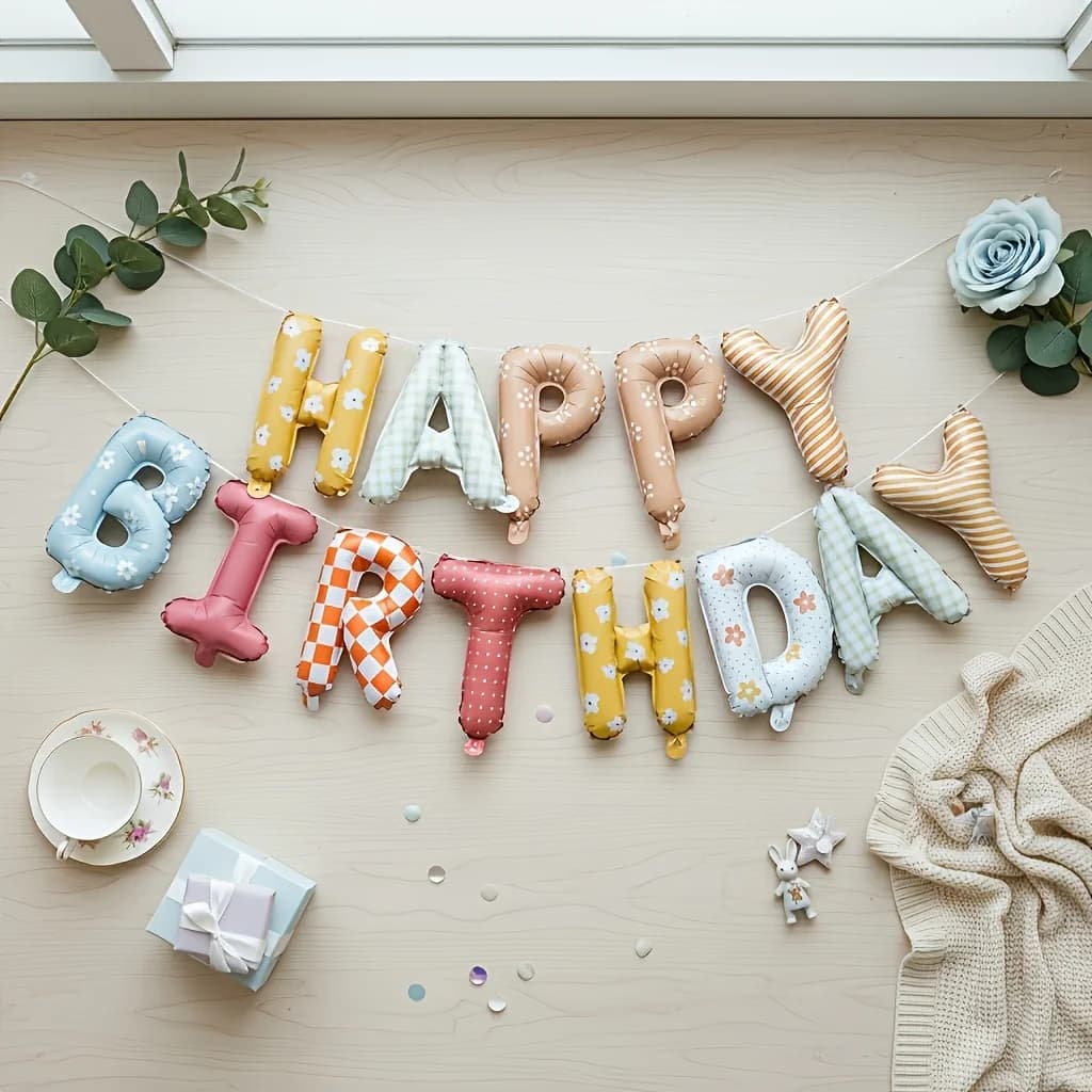 The New 16-inch English Birthday Letter Aluminum Film Balloon Set Is Suitable for Birthday Party Scene Layout Decor
