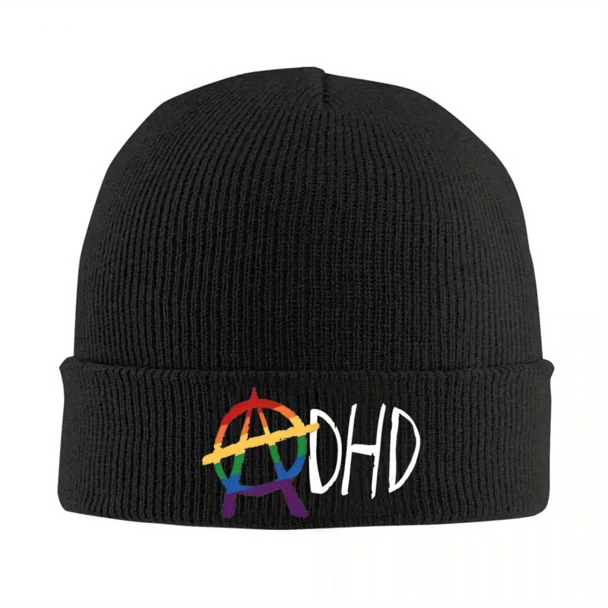 Cappelli per cofano ADHD Berretti con teschio arcobaleno Berretti per adulti unisex divertenti cappelli a cuffia avvolgenti per la testa Cappellino grafico hippie autunno inverno